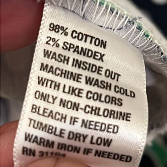 Crown & Ivy Navy & White Polka Dot Shorts with Green Elephants - Size 16 - Picture 7 of 9